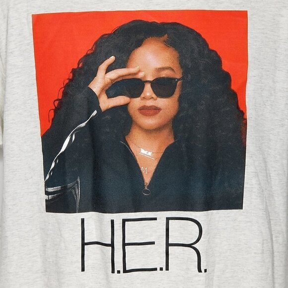 H.E.R. Band Tee Gray Graphic T-Shirt Men’s Size M - Picture 2 of 5